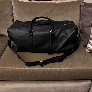 Coach Duffel Bag #5409, Black Leather, Vintage 2000’s, Gym or Travel, Expandable